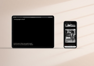 Is language a virus? website black design minimal typography web