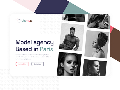Themas, a model agency concept branding design figma logo ui