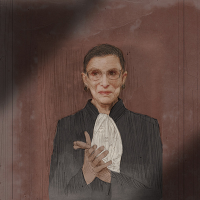 Justice Ginsburg drawing illustration judge law lawyer political portrait portrait art portrait illustration procreate ruth bader ginsburg supreme court