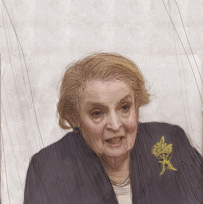 Madeline Albright drawing illustration madeline albright political politician portrait portrait art portrait illustration procreate sketch