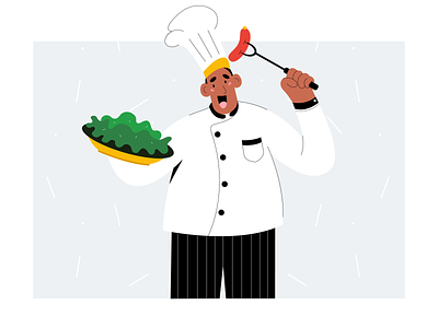 Chef art art style chef colour cook creative design food home home chef home services illustration vector