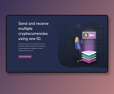 Cryptocurrency ID Hero adobe illustrator design hero image sketch ui web