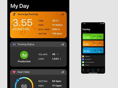 Garmin App Concept - Fitness Tracker app colour creative fitness garmin running ui ux web website workout