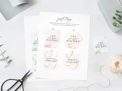 Watercolor Gift Tags celebrate diy florals gift tags mockup present script watercolor wedding