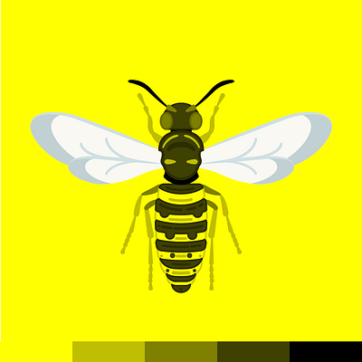 Wasp cute flat illustration vector vector illustration vectorart wasp