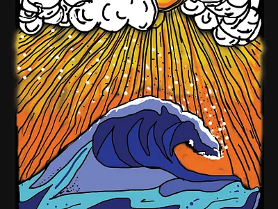 Wave Dreams california illustration illustration art sunset wave