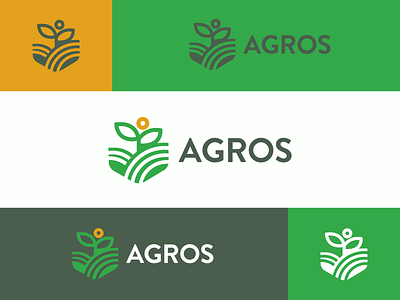 AGROS agrofabrice agronomy brand brand identity branding cultivation farm farming green growth harvest identity leaf leaf logo leaves organic plant planting seeding symbol