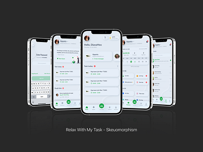 Relax with my task - Skeuomorphism app app concept daniel design ios iphone x mobile skeuomorphism ui