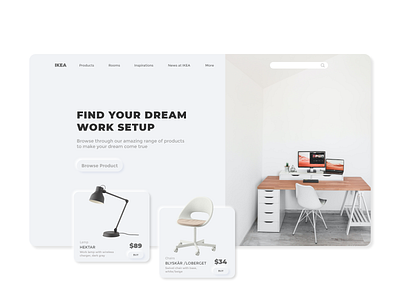 Landing Page IKEA chair ikea inspiration lamp landing page simple design ui ui design uidesign uiux userinterface website work workspace