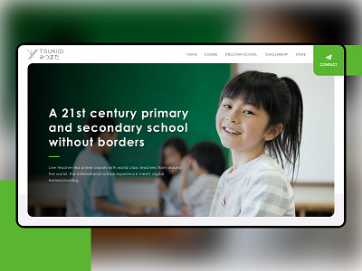 Tsukigi School branding design designs homepage minimal ui ux web design webdesign xd