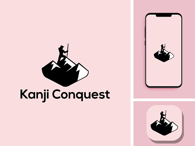 Kanji Conquest app branding design flat graphic design icon illustrator logo minimal