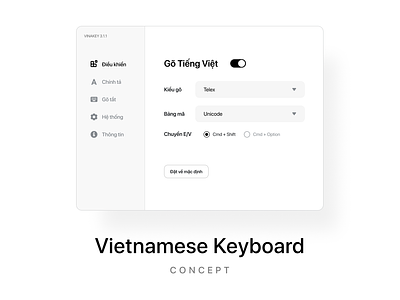 Vietnamese Keyboard - macOS app app app design concept design illustration keyboard logo macos ui uidesign uiux vietnamese visual design