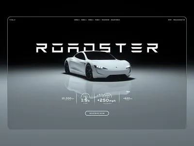 Tesla Roadster | Landing Page Design abstract app branding car clean design dribbble dribbblers flat graphicdesign minimal photoshop ui ux web webdesign website