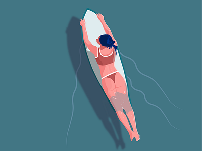 surfer girl art beauty flat girl graphic design illustration illustration art illustrator minimal sea sports summer surfer girl surfing vector women