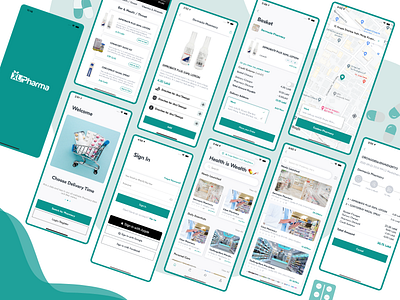 UI/UX Design Of Pharmacy Delivery App For Customer medicine delivery app mobile app pharmacy app pharmacy delivery app uiuxdesign