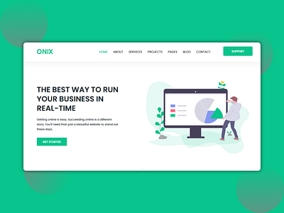 Onix - Corporate Business website best shots business clean clean design commercial corporate creative design design designer dribble best shot landing page marketing ux design website