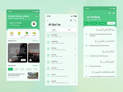 Al-Qur'an Mobile App Design alquran app app design clean islam islamic mulismapp muslim quran uidesign