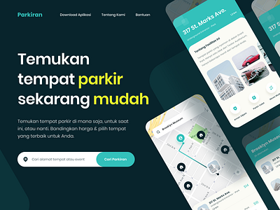 Hero Section for Parking App Website bold clean design desktop hero homepage landing page search section typogaphy ui ux website