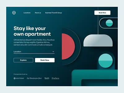 Apartment - Hero apartment design hero house house for rent illustration landing landing page pattern rent ui