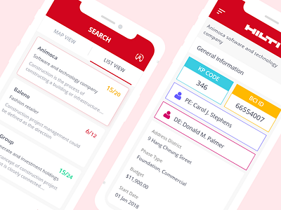 Hilti_mobile_app app application design illustration managment mobile mobile app staff ui