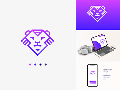 Lion Modern Tech Modern Logo animals logo best lion logo best logo collcetion business logo colorful fox logo happy logoo lion logo png liontech puple color soft logo tech tech 2022 technology tiger logo