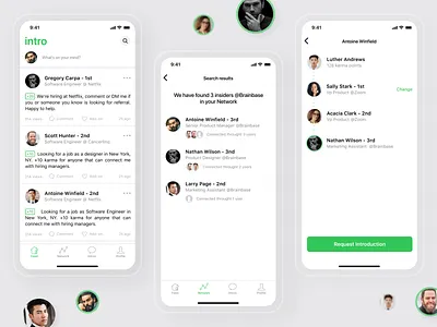 👋🏻 Intro - Get Introduced | iOS App for Social Networking app app design design interface ios ios app design iphone mobile app ui uidesign ux