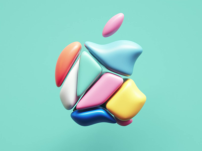 Apple 3d 3dart animation apple branding c4d cinema4d colors design illustration logo loop motion petertarka render set simple studio ui web