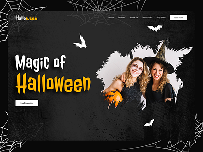 Halloween branding clean design landing logo minimal party photoshop trick or treat ui ux