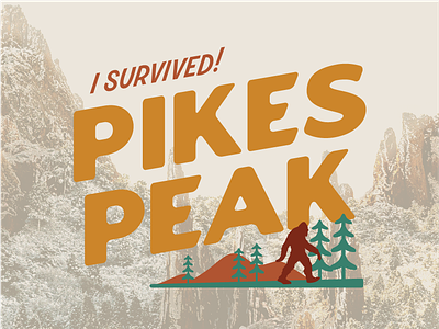 Pikes Peak Illustration bigfoot design graphic design illustration illustrator logo mountain outdoors pikes peak typography vector