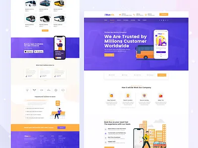 Busnix-Bus Booking Landing Page Template 2020 trends bus bus template creative design landing redesign template top design trendy design typography ui ux web design