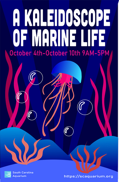 "A Kaleidoscope of Marine Life" adobe illustrator advertising aesthetic aquarium art direction colorful concept cover digital art dribbble dribbbler graphic design graphic designer illustration illustrator minimal poster redesign typography userexperience