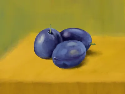 Plum 2d art digital art drawing fruits and vegetables online illustration photoshop wacom intuos