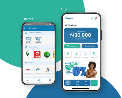 Payvice app home screen app branding design finance ui ux