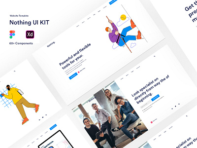 Nothing UI Kit - Templates For Website [Figma] agency app design app landing app landing template business clean creative design marketing minimal