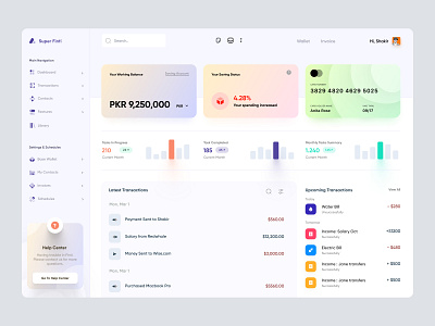 Fintech dashboard ui concept by AR Shakir for Orizon: UI/UX Design ...