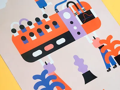 calendar design illustration music plants poster still life