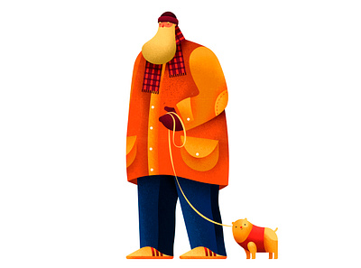 friends adidas beard cartoon character coat cold cozy design dog englishman friend illustration oldman pet retro style texture vector vintage winter