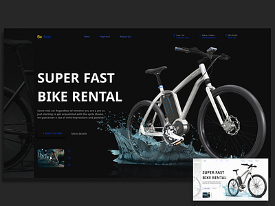 Bicycle rent branding design figma icon logo main page shots ux web webdesign website design