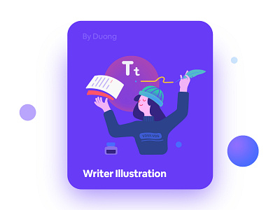 Writer illustration creative girl illustration ui vietnam writer writing