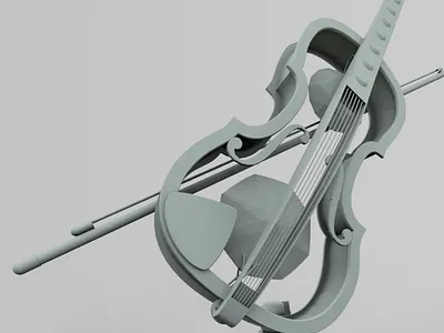 Musical violin 3d 3d animation 3d artist 3dloop c4d cinema4d