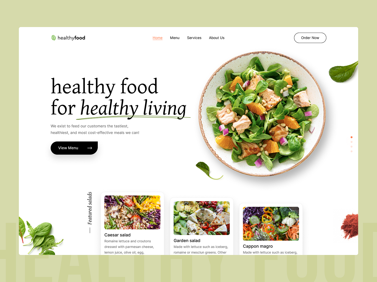 healthy food / UI concept by Simple Studio® on Dribbble