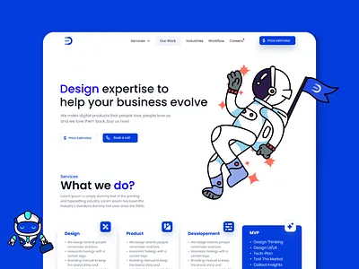 Digital Agency Landing Page branding design illustration landing page minimal ui ui design uiux ux web design
