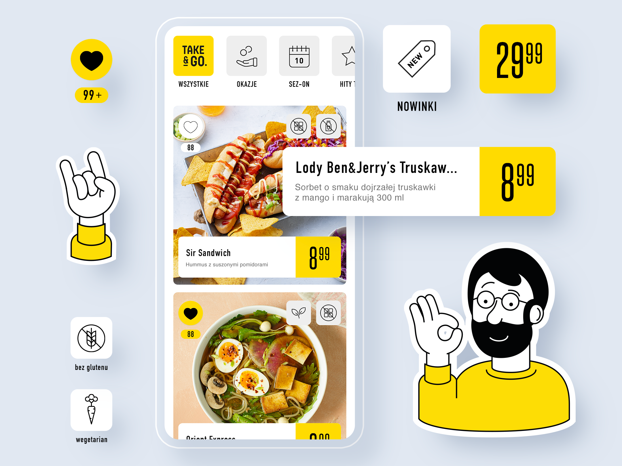 Example of Take&GO app UI