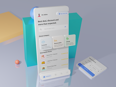 Hotel booking apps UI design 3d 3d art 3dartwork branding clean colorful design icon illustraion ios iphone mobile app mobile app design mobile ui phone ui ui design ux ux design
