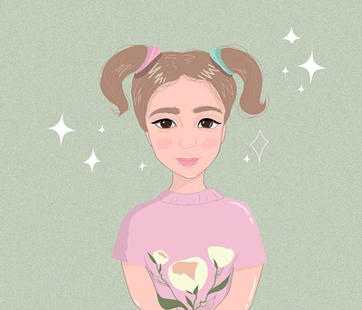 Girl children children book illustration childrens book flat flowers girl illustration art kit8 portrait shine vector vector art