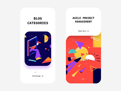 Blog Section App UI - Geometry Syle P2 app app design application blog design figma geometric geometry illustration minimal sketch trendy ui uidesign uitrend uiux uiuxdesign ux vector