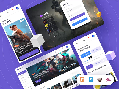 Unity Gaming Coded Templates after effects animation coded design gaming html5 motion templates ui ui8 ux