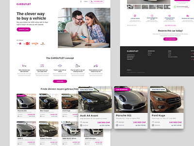 Caroutlet: Landing page exploration buy car online buy cars components figma design landing landing page marketing website responsive design sell cars ui ux web design website design