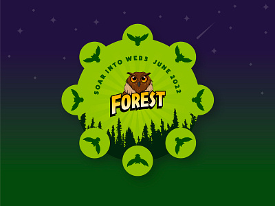 The Forest POAP NFT Badge badge emblem forest nft night owl poap stars