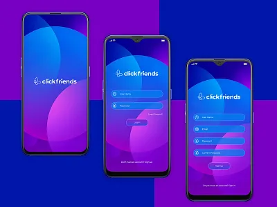 Click Friends App design